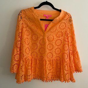 NWT Lilly Pulitzer Bekah Lace Eyelet Top - Orange